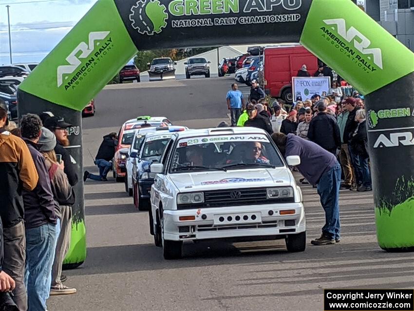 Tim O'Neil / Constantine Mantopoulos VW Rallye Golf at the ceremonial start.