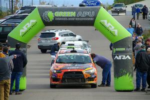 Sumit Panjabi / Michelle Rogers Mitsubishi Lancer Evo X at the ceremonial start.