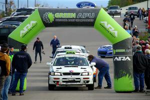 Jordon Haberer / Drew Staples Subaru Impreza at the ceremonial start.