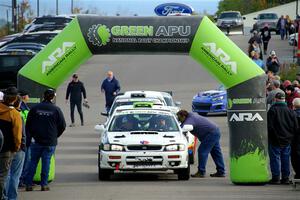 Jordon Haberer / Drew Staples Subaru Impreza at the ceremonial start.