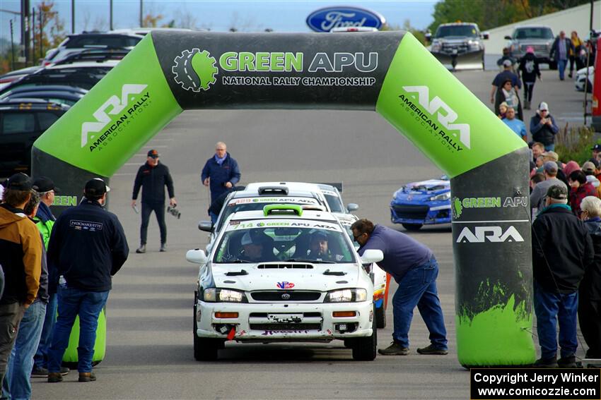 Jordon Haberer / Drew Staples Subaru Impreza at the ceremonial start.