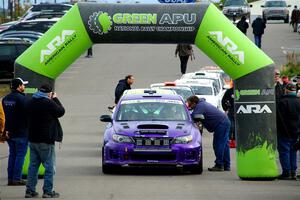 Silas Himes / Charlotte Himes Subaru WRX STi at the ceremonial start.