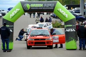 Travis Mattonen / Anikka Nykanen Subaru Impreza at the ceremonial start.