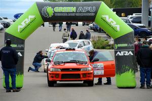 Travis Mattonen / Anikka Nykanen Subaru Impreza at the ceremonial start.