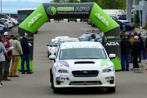 Jamey Randall / Andrew Rausch Subaru WRX leaves the ceremonial start.