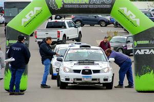 Pete Schaefer / Kevin Dobrowolski Subaru Impreza 2.5i at the ceremonial start.