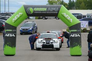 Jason Cook / Maggie Tu Subaru WRX at the ceremonial start.