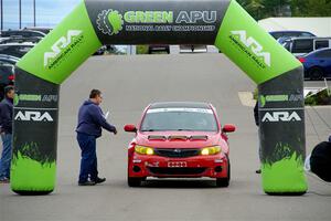 Jess Davids / Ethan Curtis Subaru Impreza at the ceremonial start.