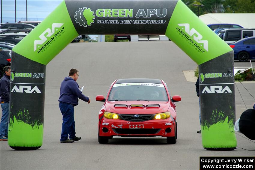 Jess Davids / Ethan Curtis Subaru Impreza at the ceremonial start.