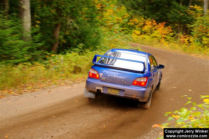 Jimmy Pelizzari / Kate Stevens Subaru WRX on SS2, Bob Lake I.