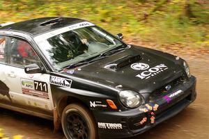 John Farrow / Michael Farrow Subaru WRX on SS2, Bob Lake I.