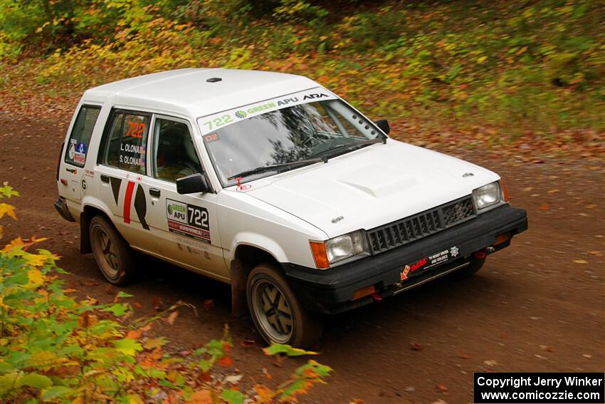 Steven Olona / Lauren Olona Toyota Tercel RWD on SS2, Bob Lake I.