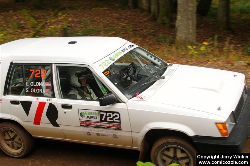 Steven Olona / Lauren Olona Toyota Tercel RWD on SS2, Bob Lake I.