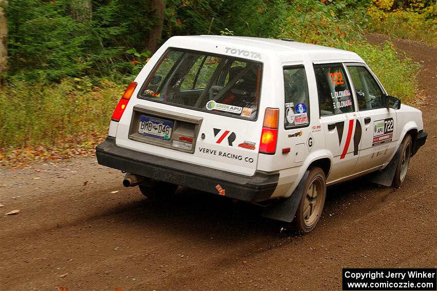 Steven Olona / Lauren Olona Toyota Tercel RWD on SS2, Bob Lake I.