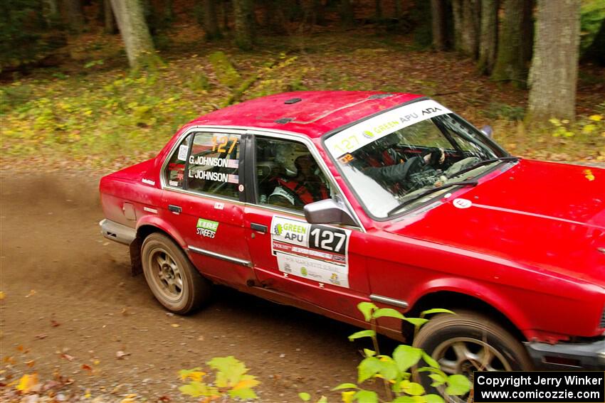 Levi Johnson / Griffin Johnson BMW 325e on SS2, Bob Lake I.