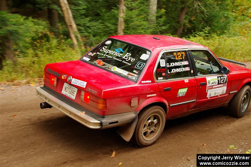 Levi Johnson / Griffin Johnson BMW 325e on SS2, Bob Lake I.