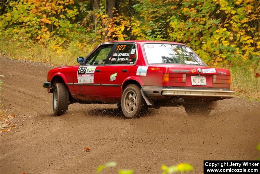 Levi Johnson / Griffin Johnson BMW 325e on SS2, Bob Lake I.