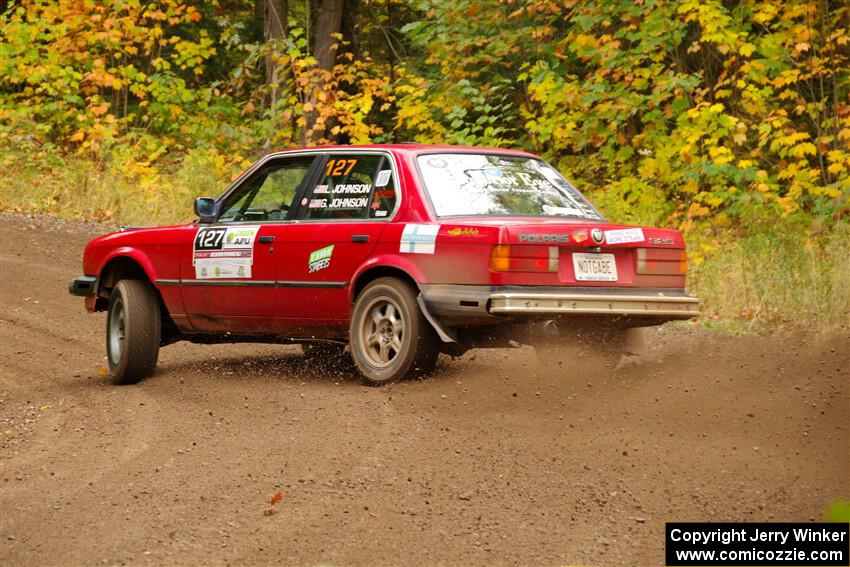 Levi Johnson / Griffin Johnson BMW 325e on SS2, Bob Lake I.