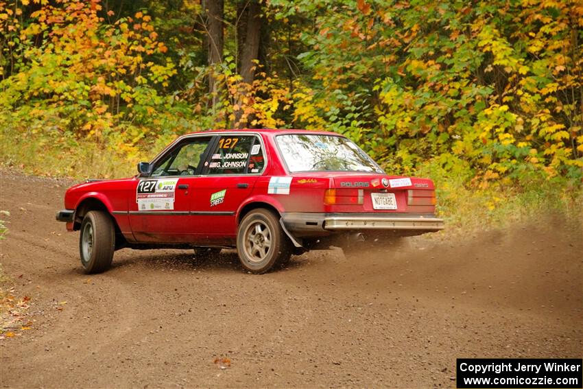 Levi Johnson / Griffin Johnson BMW 325e on SS2, Bob Lake I.