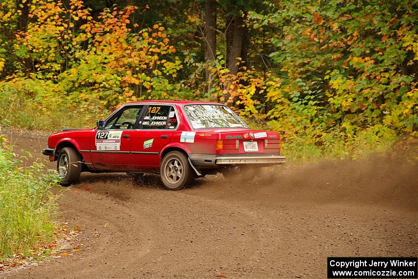 Levi Johnson / Griffin Johnson BMW 325e on SS2, Bob Lake I.