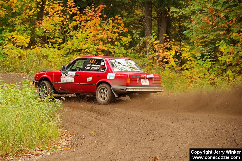 Levi Johnson / Griffin Johnson BMW 325e on SS2, Bob Lake I.