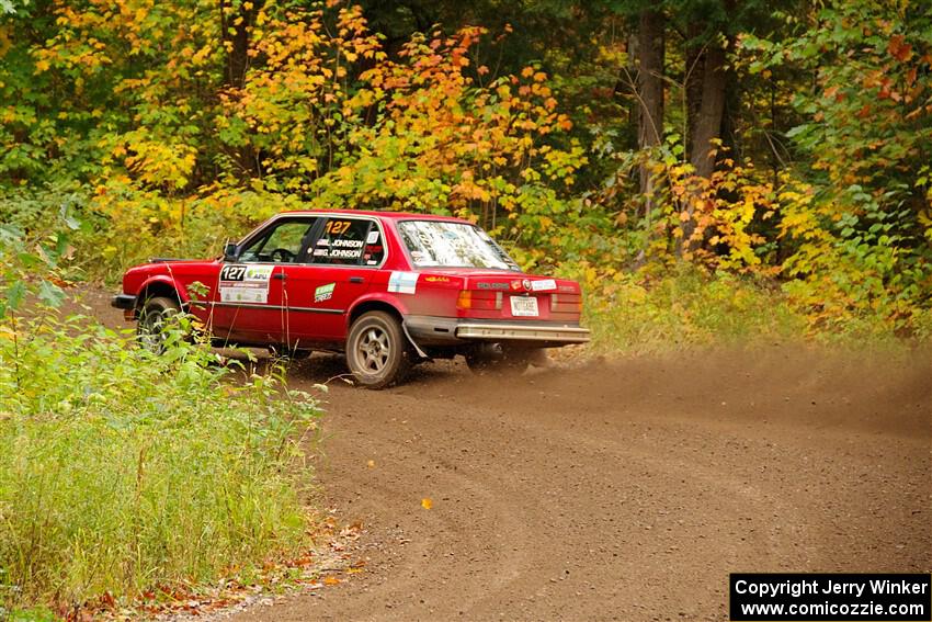 Levi Johnson / Griffin Johnson BMW 325e on SS2, Bob Lake I.