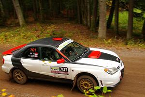 Jason Cook / Maggie Tu Subaru WRX on SS2, Bob Lake I.