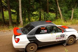 Jason Cook / Maggie Tu Subaru WRX on SS2, Bob Lake I.