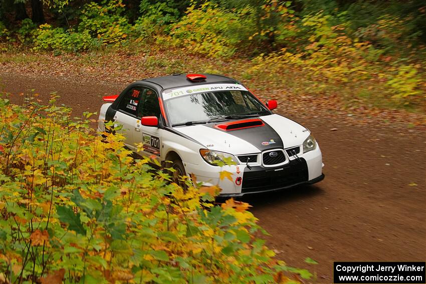 Jason Cook / Maggie Tu Subaru WRX on SS2, Bob Lake I.