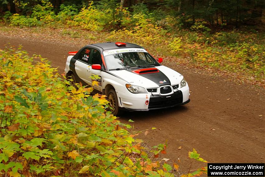 Jason Cook / Maggie Tu Subaru WRX on SS2, Bob Lake I.