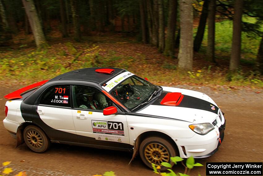 Jason Cook / Maggie Tu Subaru WRX on SS2, Bob Lake I.