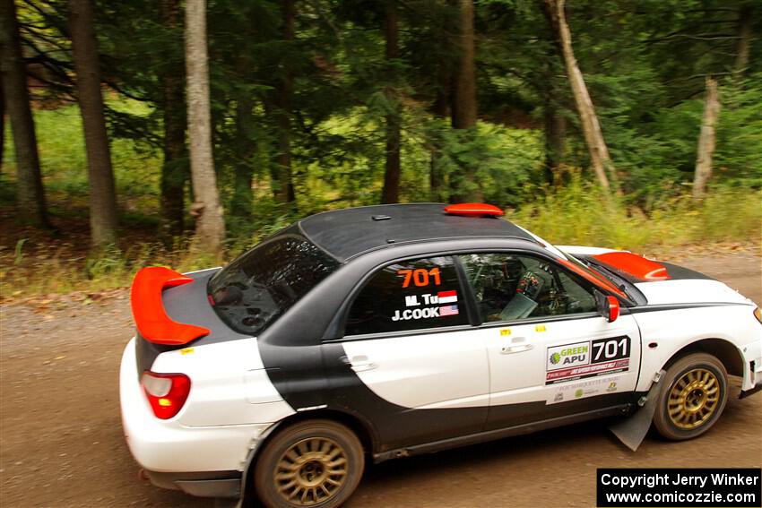 Jason Cook / Maggie Tu Subaru WRX on SS2, Bob Lake I.