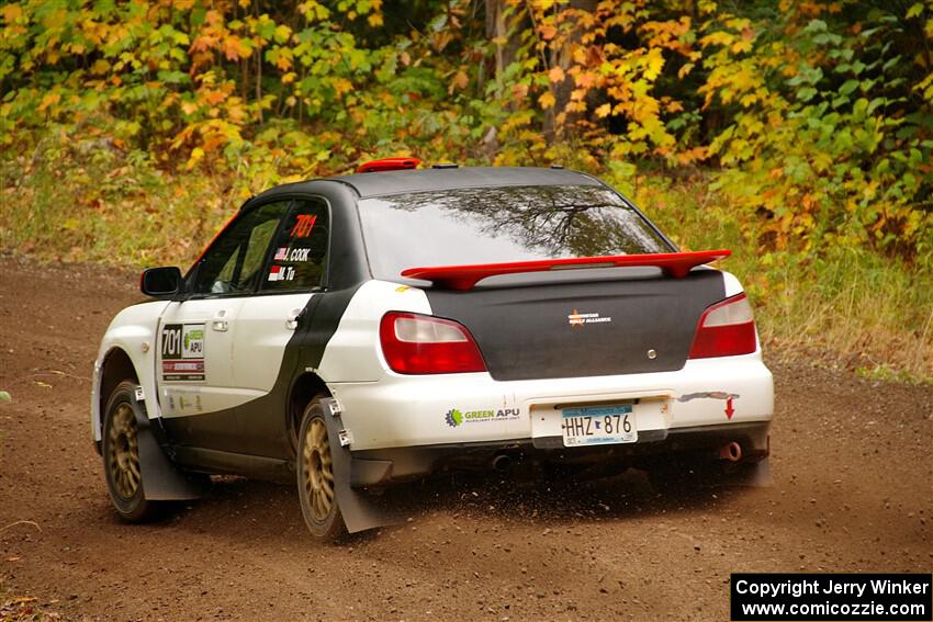 Jason Cook / Maggie Tu Subaru WRX on SS2, Bob Lake I.