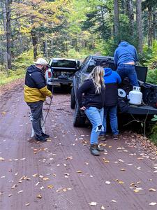 A few rallyists came out to spectate on SS6, Bob Lake II.