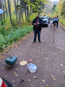 Tim Jarvis checks for phone service before SS6, Bob Lake II.