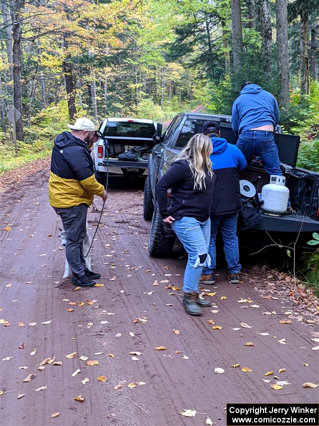 A few rallyists came out to spectate on SS6, Bob Lake II.