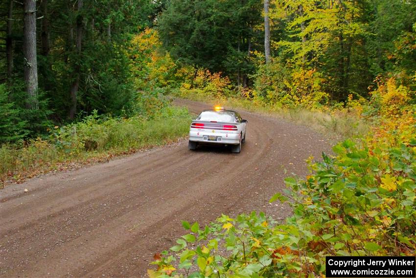 The '0' car, a Mitshibishi Eclipse GSX, on SS6, Bob Lake II.