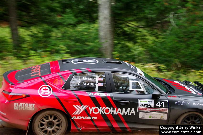 Chris Sladek / John Sharps Acura Integra on SS6, Bob Lake II.