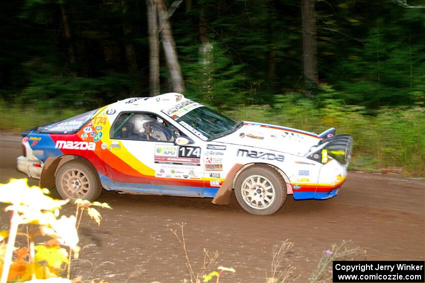 Kevin Schmidt / Kyle Roberts Mazda RX-7 on SS6, Bob Lake II.