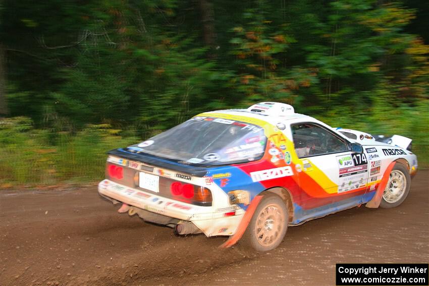 Kevin Schmidt / Kyle Roberts Mazda RX-7 on SS6, Bob Lake II.