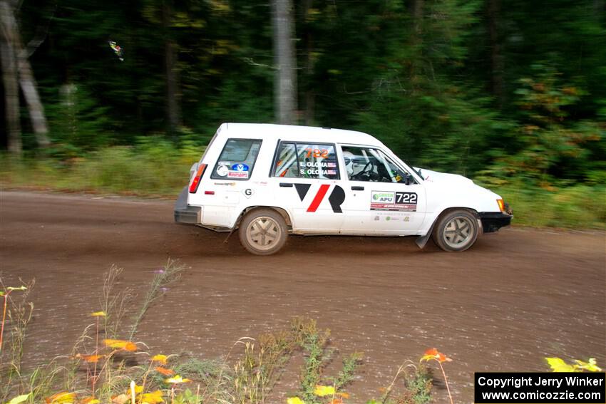 Steven Olona / Lauren Olona Toyota Tercel RWD on SS6, Bob Lake II.