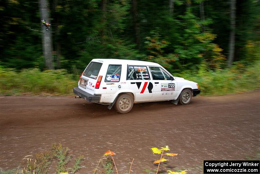 Steven Olona / Lauren Olona Toyota Tercel RWD on SS6, Bob Lake II.