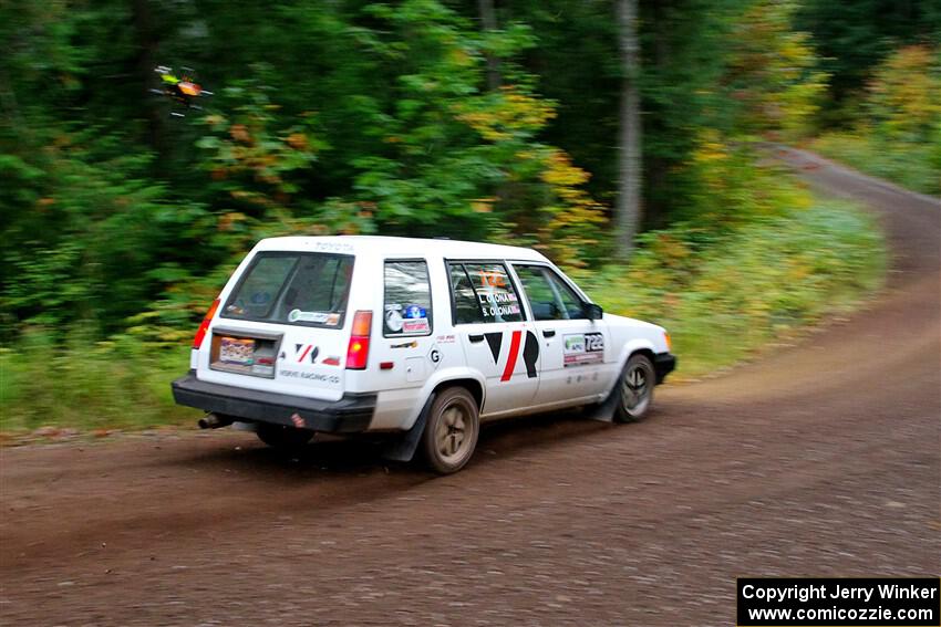 Steven Olona / Lauren Olona Toyota Tercel RWD on SS6, Bob Lake II.