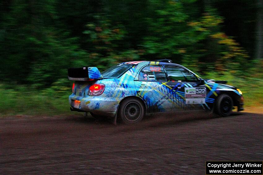 Matt James / Jackie James Subaru Impreza on SS6, Bob Lake II.