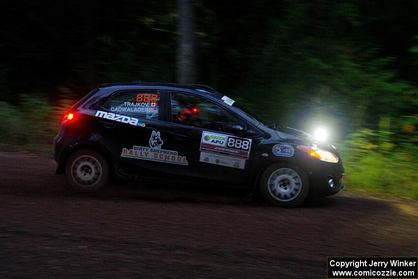 Tommy Cadwalader / Stefan Trajkov Mazda 2 on SS6, Bob Lake II.