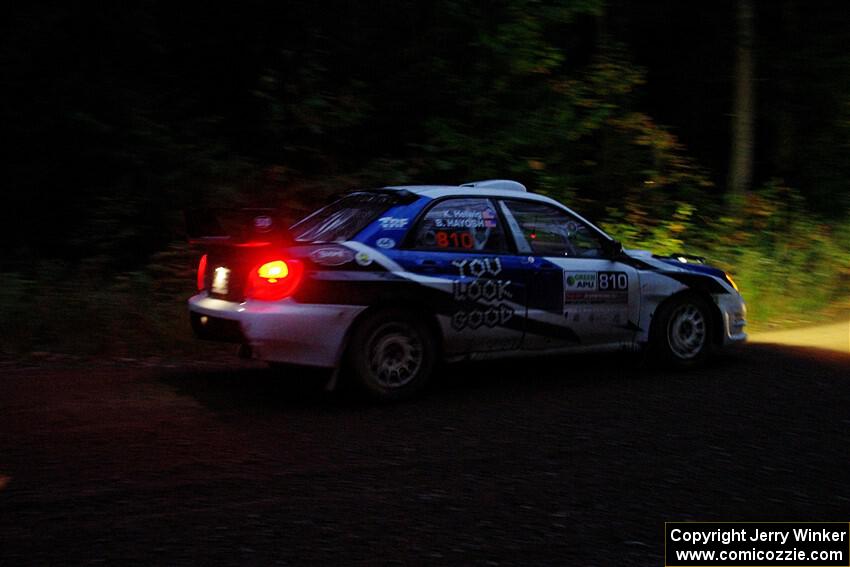 Brad Hayosh / Keegan Helwig Subaru WRX STi on SS6, Bob Lake II.