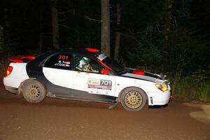 Jason Cook / Maggie Tu Subaru WRX on SS6, Bob Lake II.