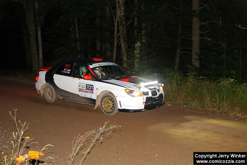 Jason Cook / Maggie Tu Subaru WRX on SS6, Bob Lake II.