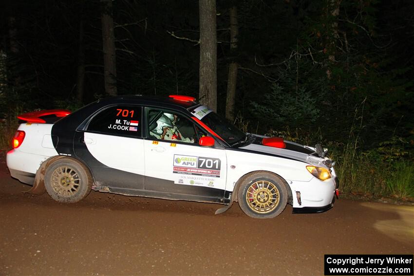 Jason Cook / Maggie Tu Subaru WRX on SS6, Bob Lake II.