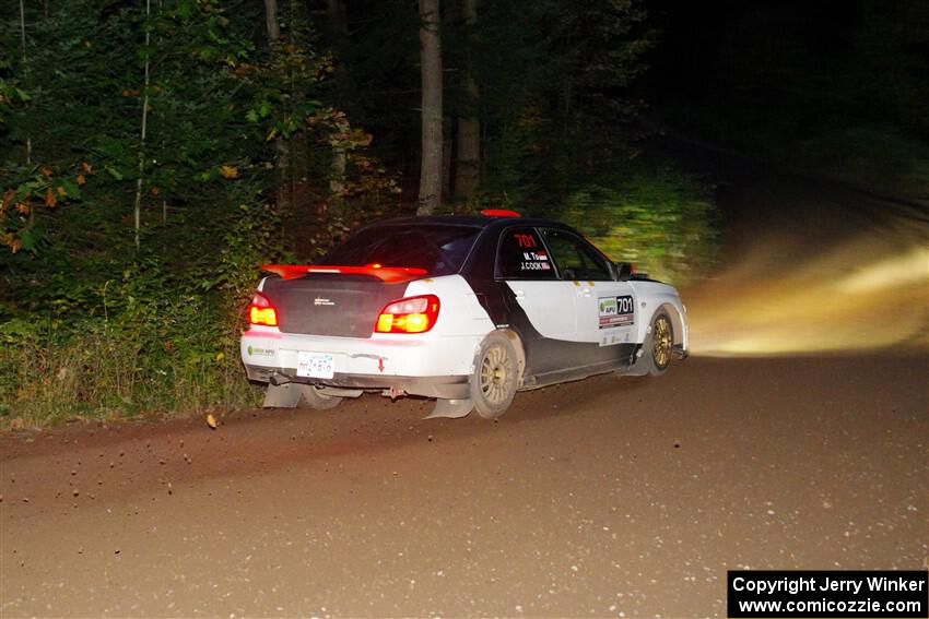 Jason Cook / Maggie Tu Subaru WRX on SS6, Bob Lake II.